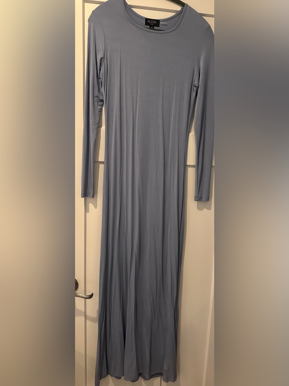Aleeza Paris  Long Sleeve Maxi Dress in Dusty Blue